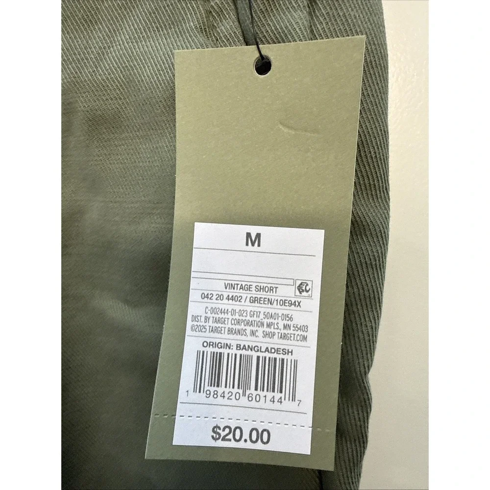 NEW Goodfellow & Co The Vintage Pull On Shorts Green Men's Size M Elastic Waist